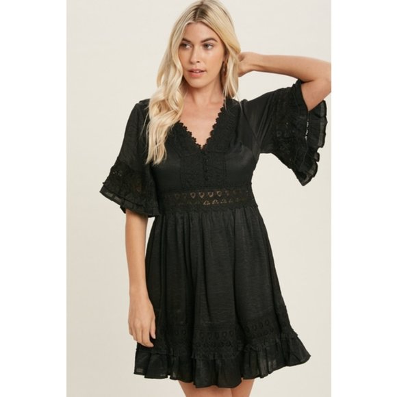 Black Crochet Dress - Picture 2 of 6